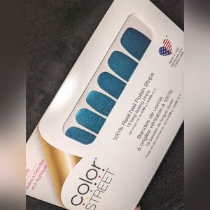 COLOR STREET Space Case Solid Blue Shimmer Nail Polish Strips DIY Manicure Kit